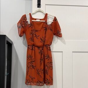 Floral Print Burnt Orange Dress